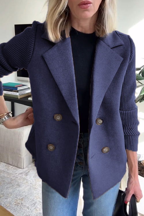 Vanessa | Elegant Knit-Sleeve Blazer