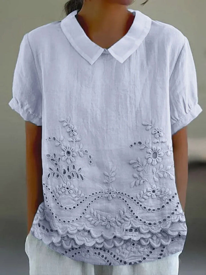 Tabea | Blouse with floral embroidery