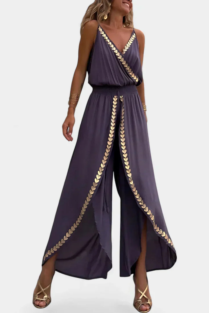 Eloise - Monochrome Dress with Gold Details
