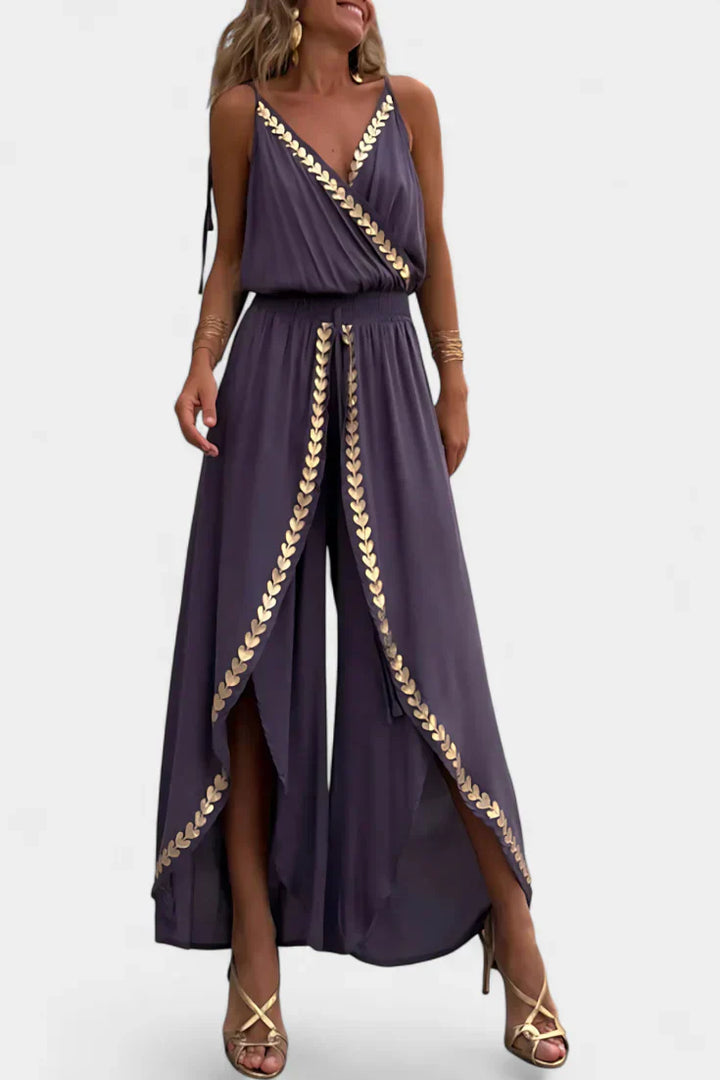 Abigail - Monochrome Dress with Gold Details