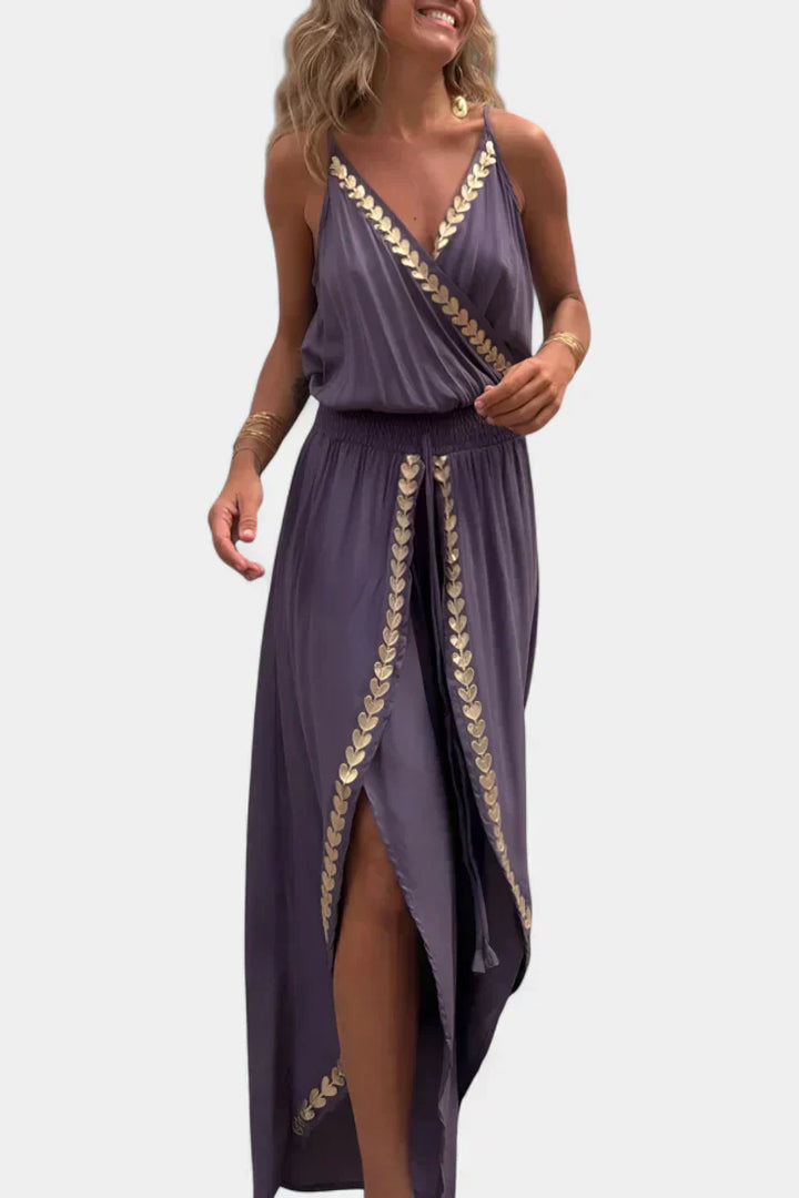Abigail - Monochrome Dress with Gold Details