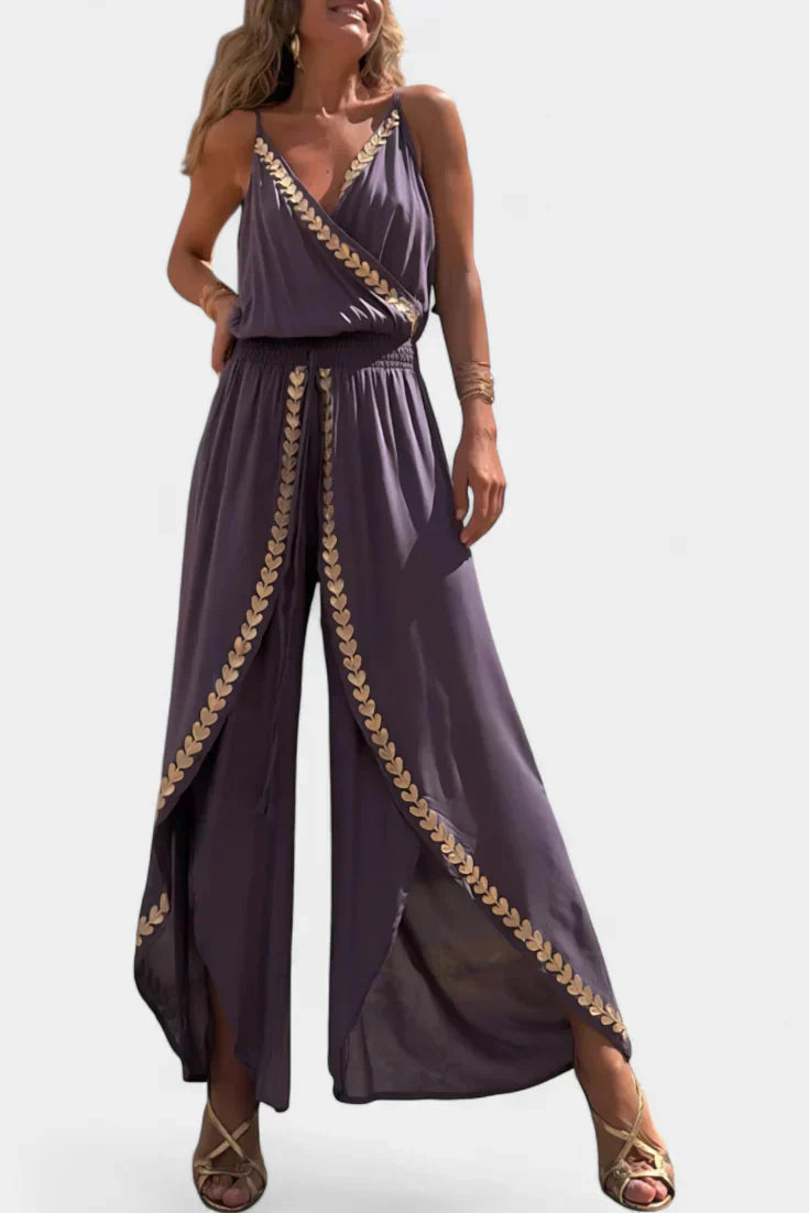 Abigail - Monochrome Dress with Gold Details