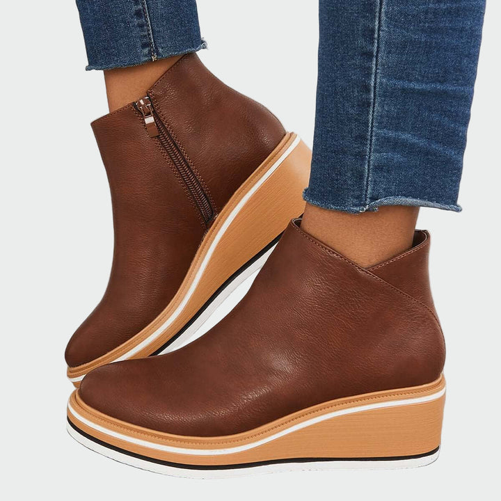 Leah - Orthopaedic Leather Ankle Boots