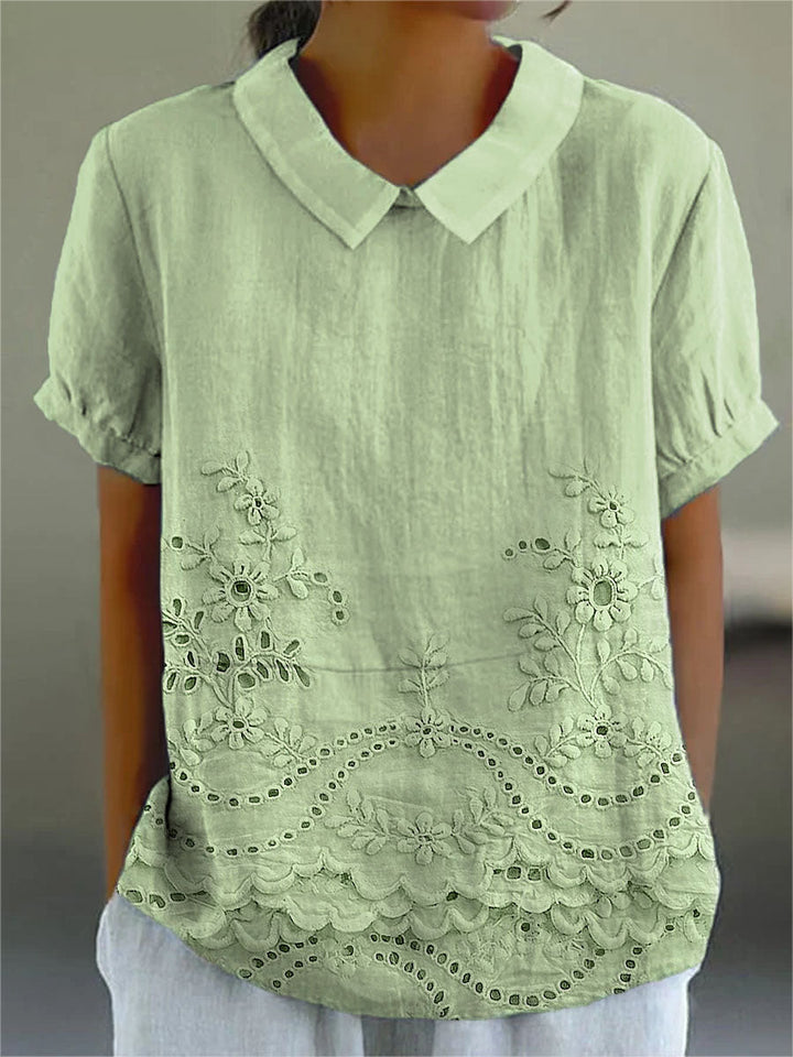 Tabea | Blouse with floral embroidery