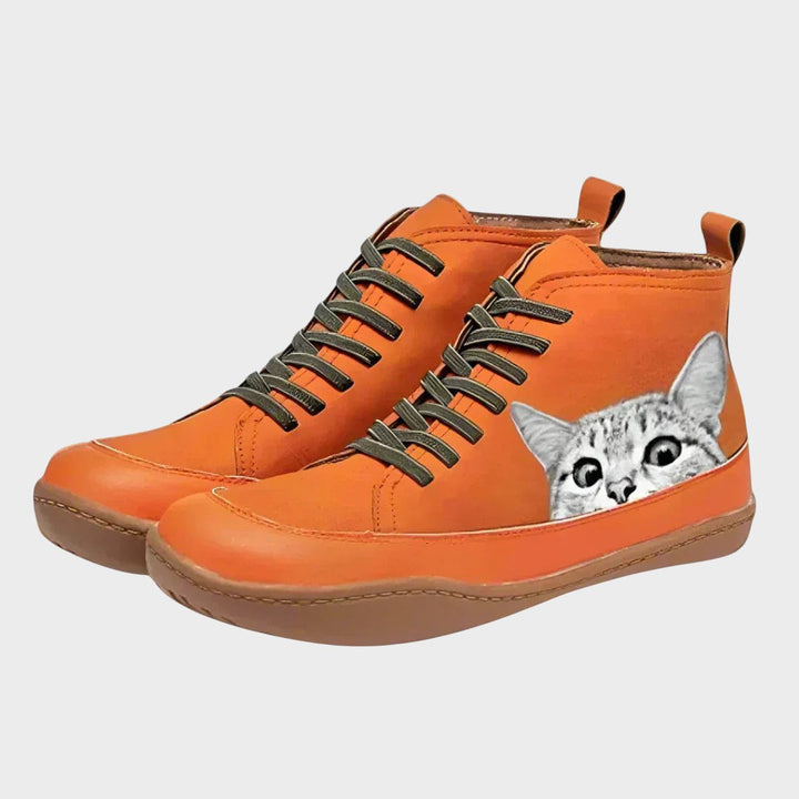 Hazel - Cat-Lover Leather Boots