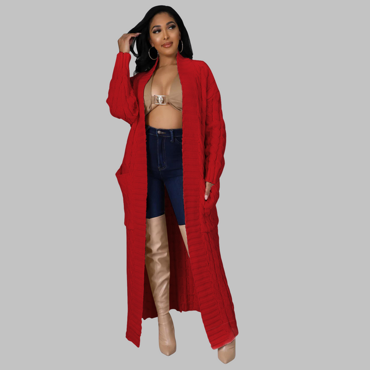 India | Casual Long-Sleeve Long Cardigan