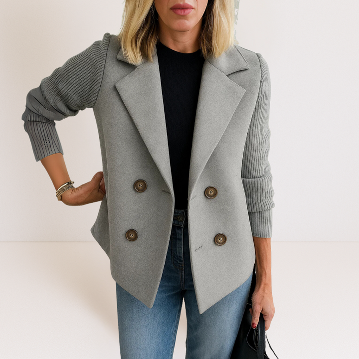 Priya - Elegant Knit Sleeve Coat