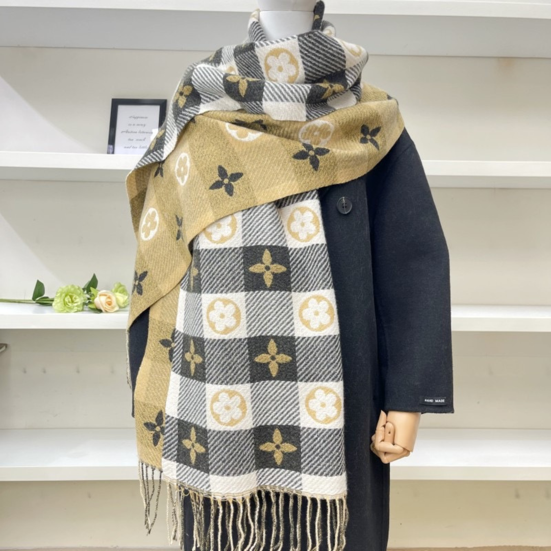 Gemma | Comfy Warm Plaid Double Side Tassel Scarf