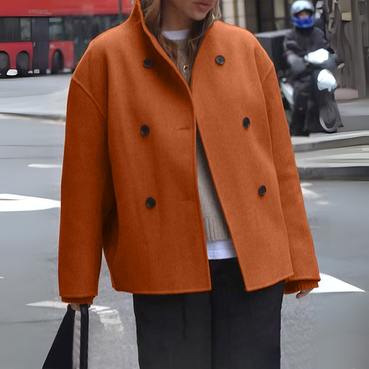 Isla | Cosy Long Sleeve Stand Collar Coat