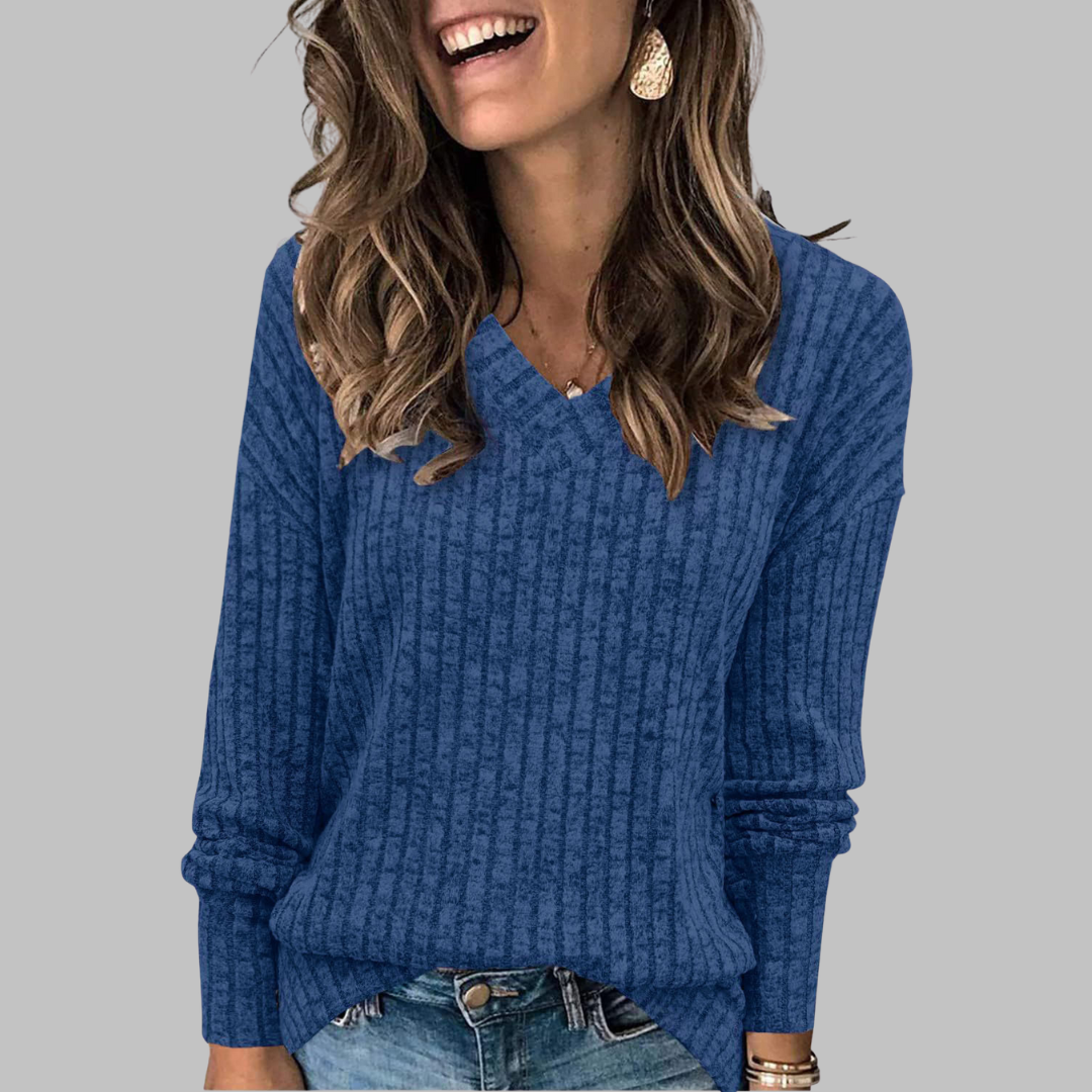 Jasmine | Comfy V-Neck Long Sleeve Top