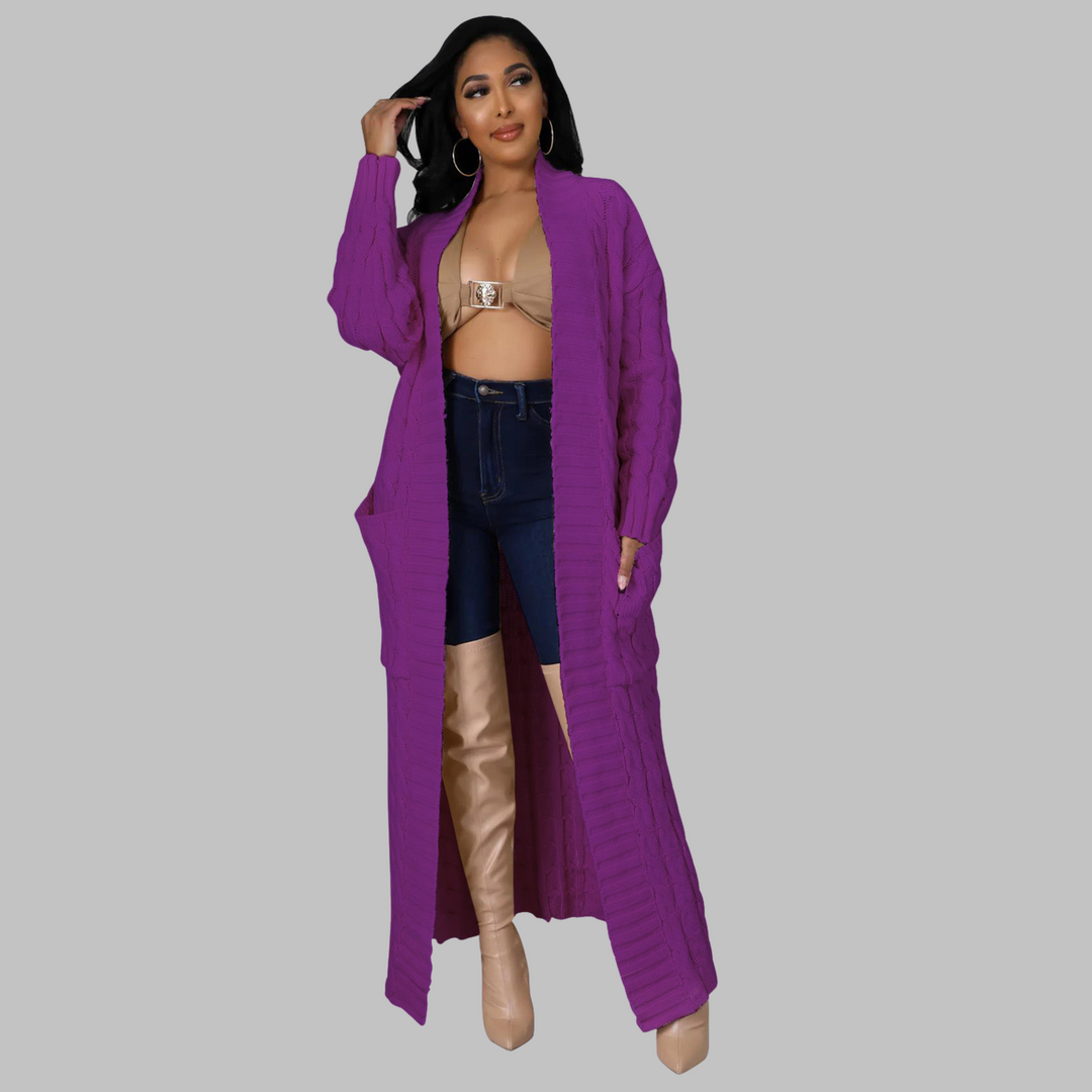 India | Casual Long-Sleeve Long Cardigan