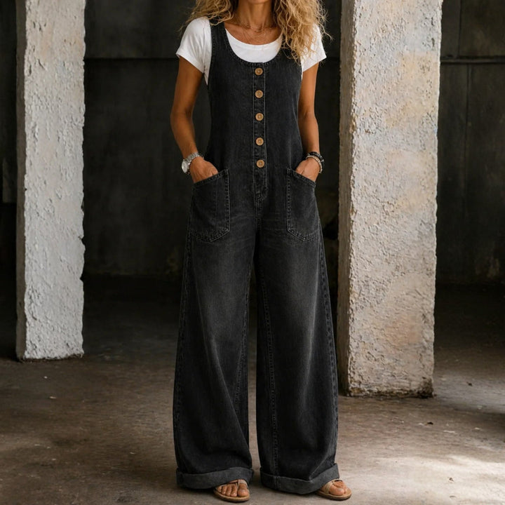 Bella - Vintage Washed Cotton Denim Overalls