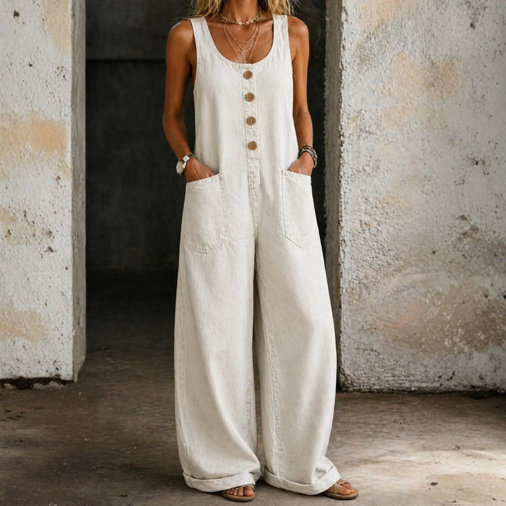 Sienna - Vintage Washed Cotton Denim Overalls