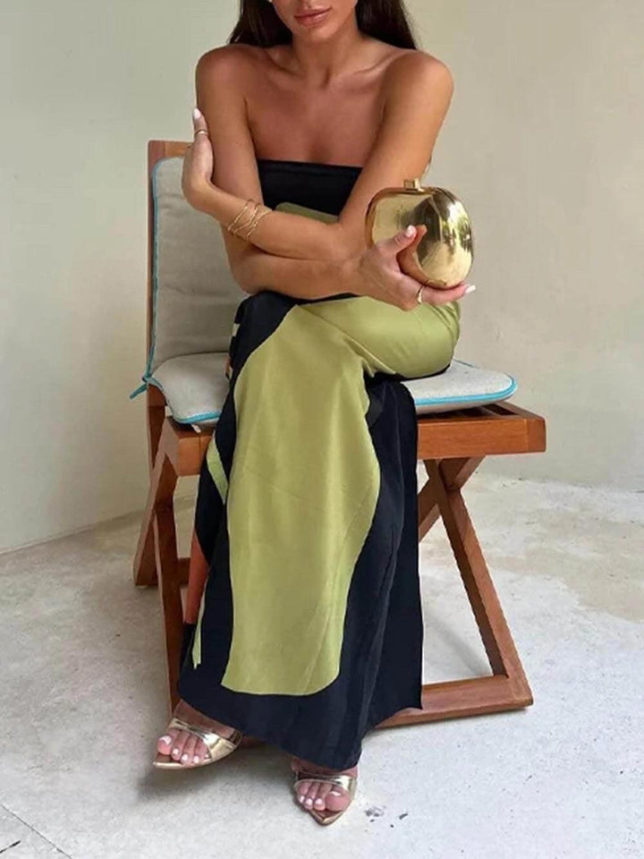 Ursula | Maxi evening dress with sleeveless print from style costiero