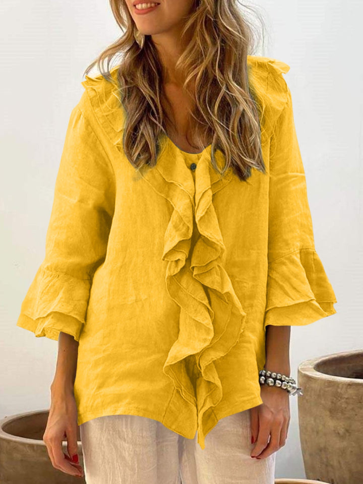 Lara | Chic Bell Sleeve Ruffle Top