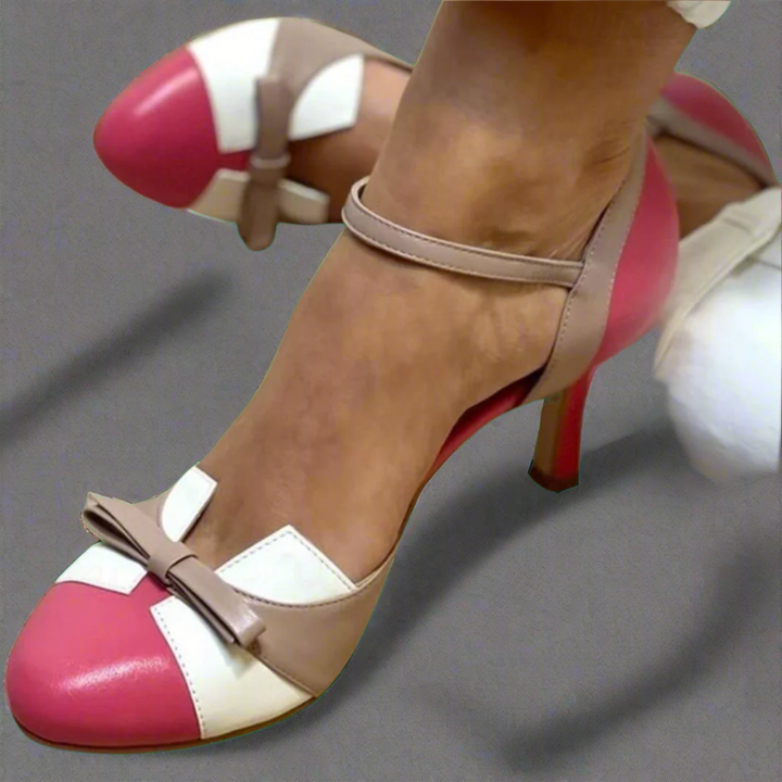 Charlotte - Colourful Knot Strap Sandals with Round Toe
