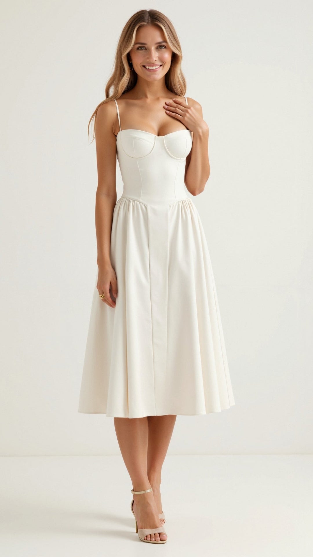 Evie - Structured Corset Midi Dress