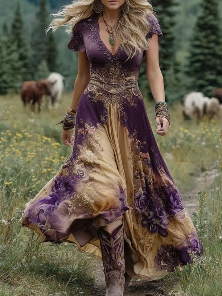 Jasmine - Floral High-Low Maxi Dress