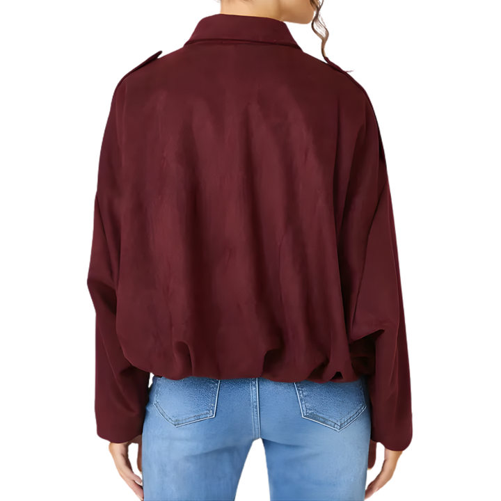 Grace | Vintage Suede Epaulet Bomber Jacket