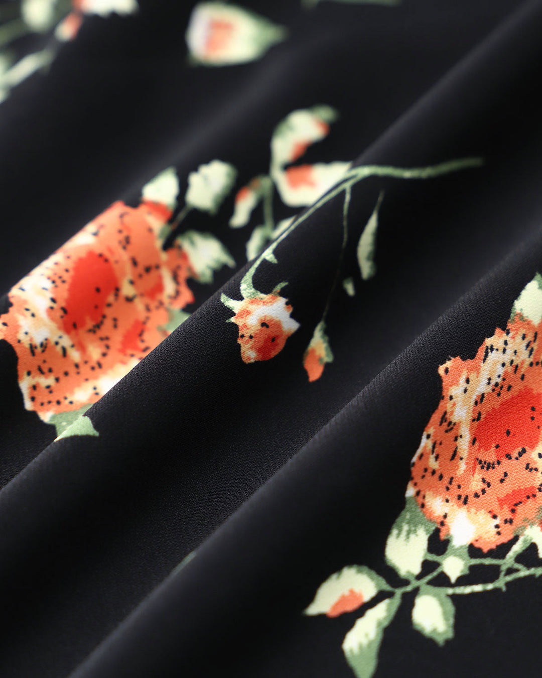 Amelia - Black Floral Button Midi Dress