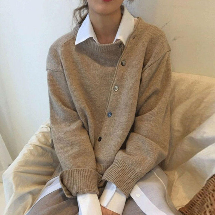 Joanna | Asymmetric Button Cardigan