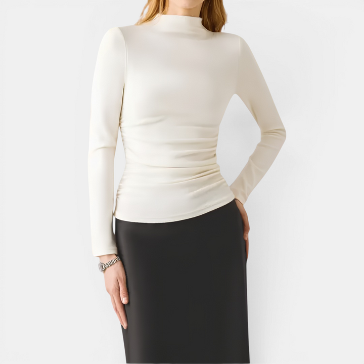 Olivia | Thermal Ruched Mockneck Top