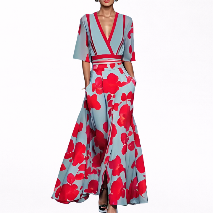 Edith | Elegant maxi dress with a deep neckline