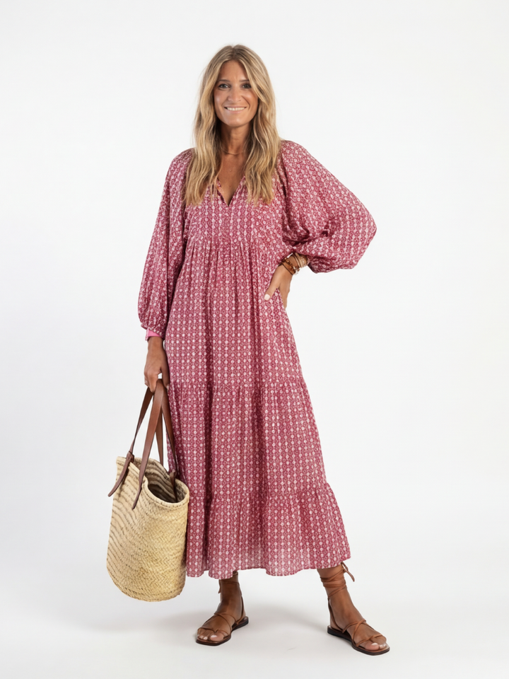 Priscilla Geometric Print Midi Dress