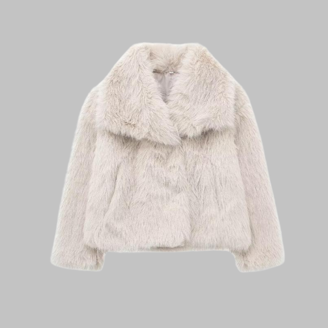 Willow | Classy Long Sleeve Collared Fuzzy Coat