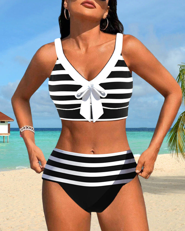 Mackenzie - High-Waist Striped Bikini