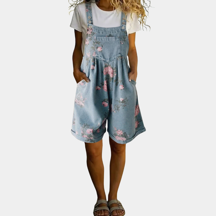 Summer - Floral Denim Jumpsuit