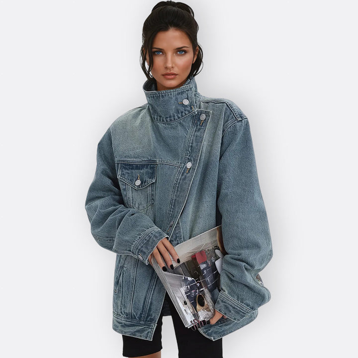Stella - Vintage Asymmetric Turtleneck Jacket