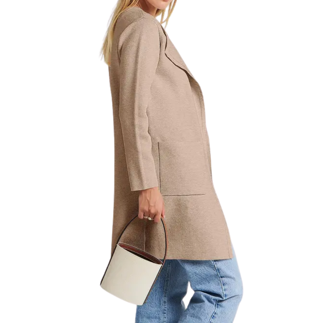 Zara | Cosy Lapel Open-Front Knit Cardigan