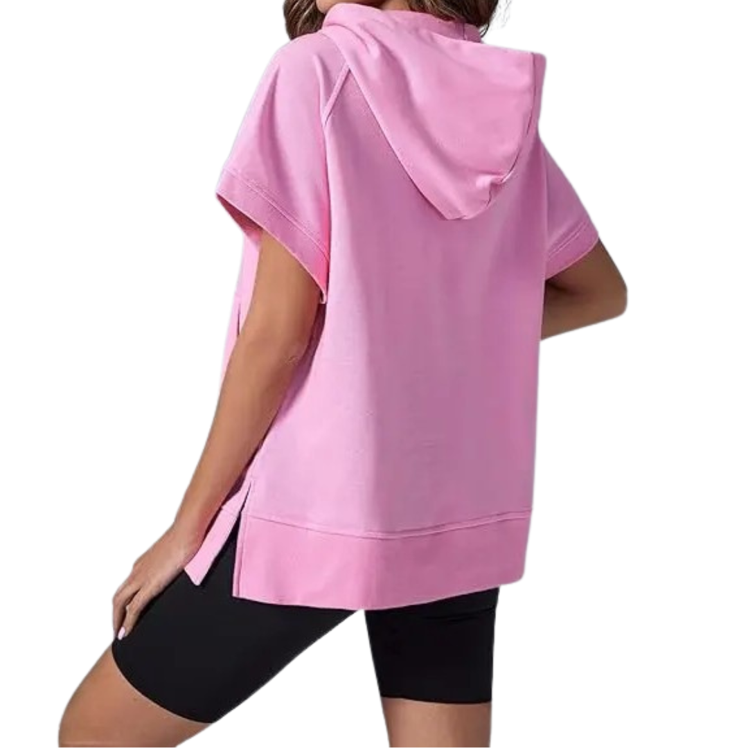 Scarlett | Relaxed Hooded Short Sleeve Sweatshirt