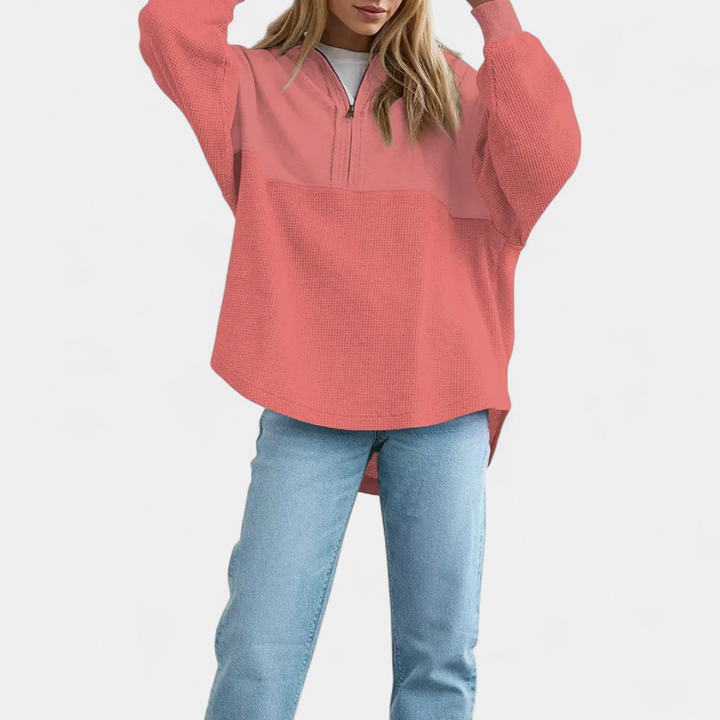Xanthe | Relaxed Waffle Knit Pullover Top