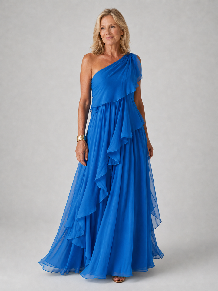 Eleanor Asymmetric One-Shoulder Maxi Dress