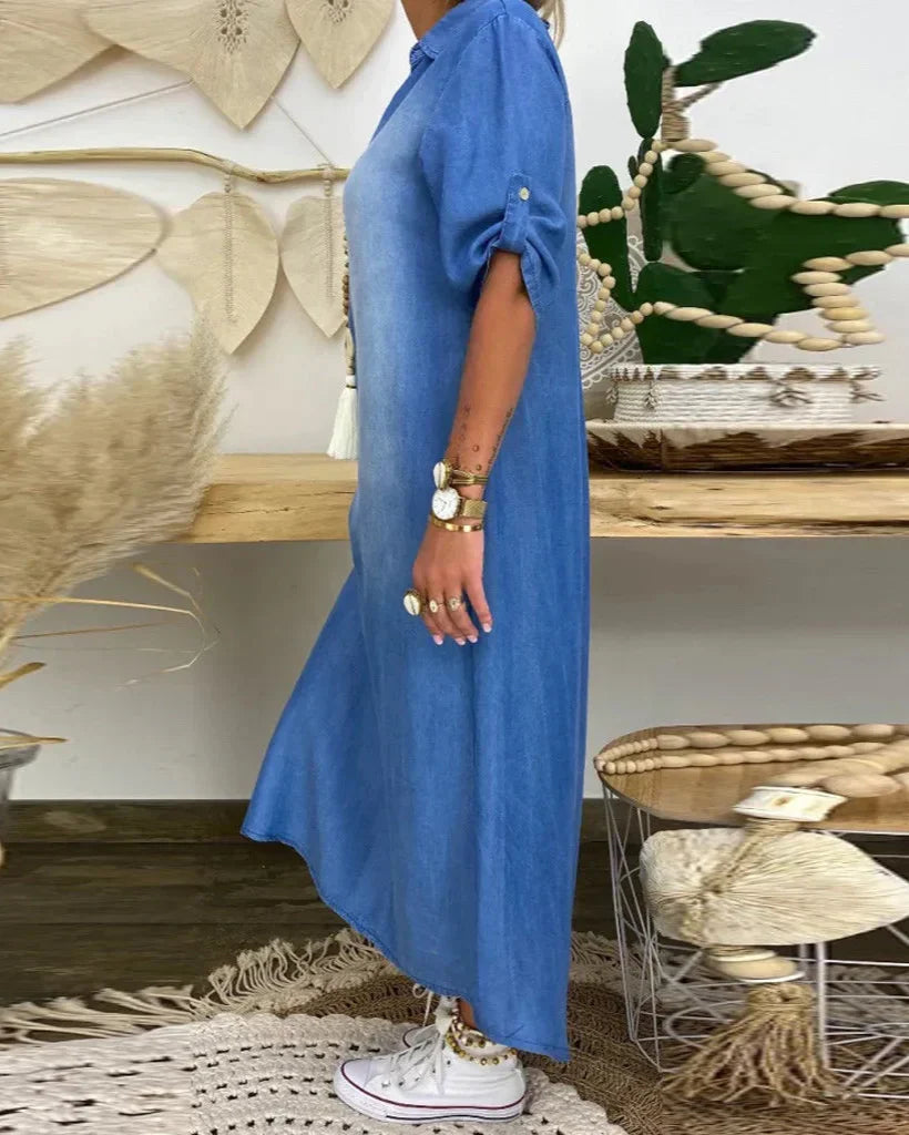 Florence - Denim Maxi Dress
