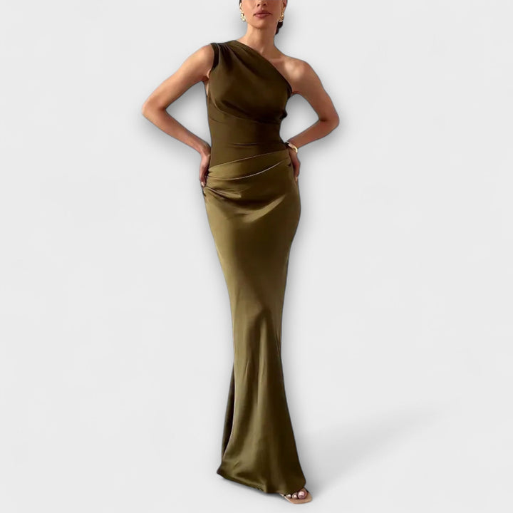 Jade - Asymmetric Satin Dress