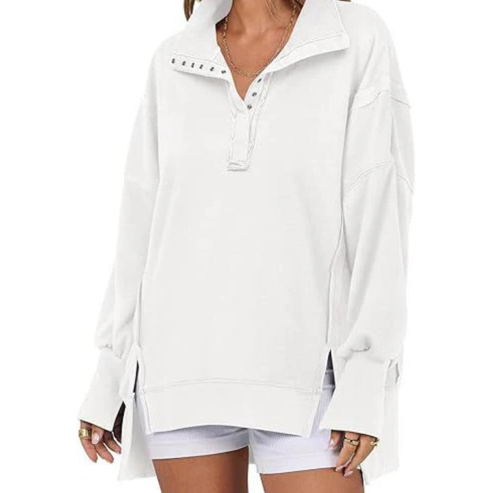 Matilda | Loose Fit High-Low Split Hem Casual Sweatshirt
