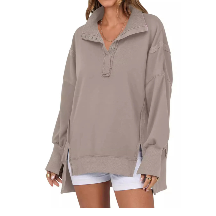Matilda | Loose Fit High-Low Split Hem Casual Sweatshirt