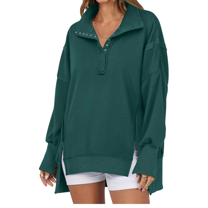 Matilda | Loose Fit High-Low Split Hem Casual Sweatshirt