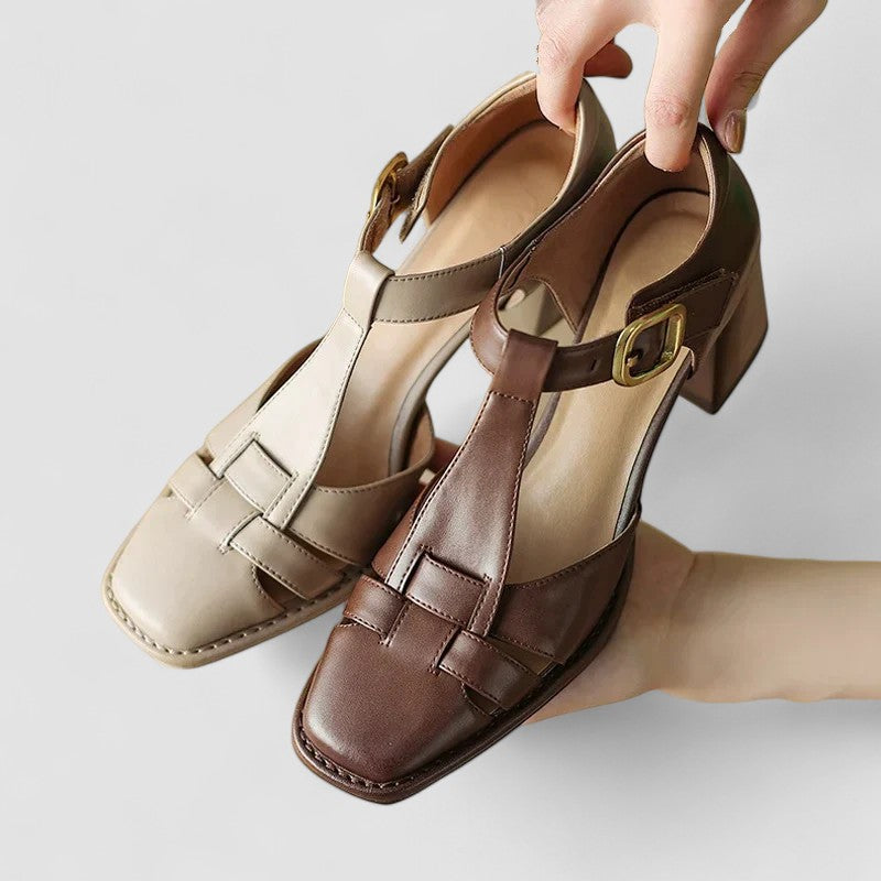 Wilma | Orthopedic block heels with T-bar