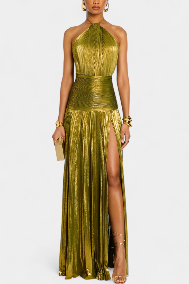 Marlies | Dress Halter Aperto sulla Schiena Metallico