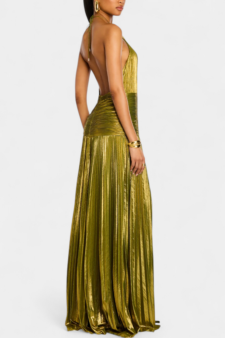 Marlies | Dress Halter Aperto sulla Schiena Metallico