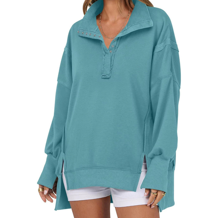 Matilda | Loose Fit High-Low Split Hem Casual Sweatshirt