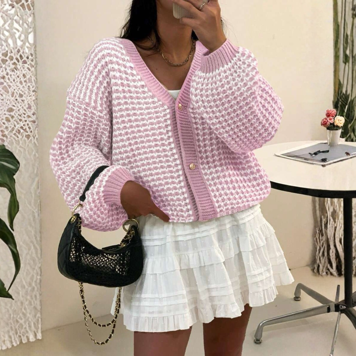 Phoebe | Comfy V-Neck Long Sleeve Sweater Cardigan