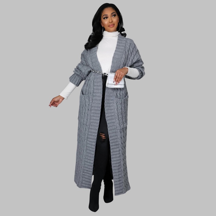India | Casual Long-Sleeve Long Cardigan
