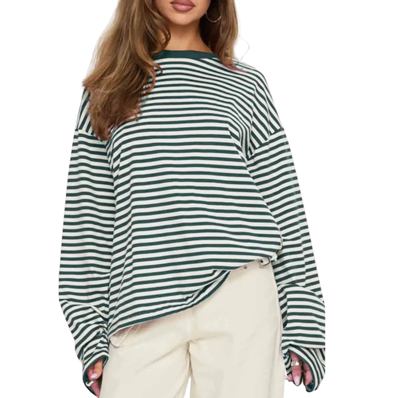 Alice | Fashionable Striped Long-Sleeve T-Shirt