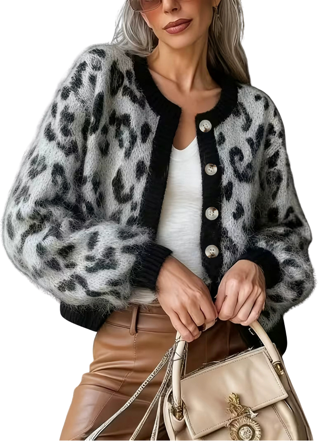 Hayley | Elegant Leopard Print Cardigan