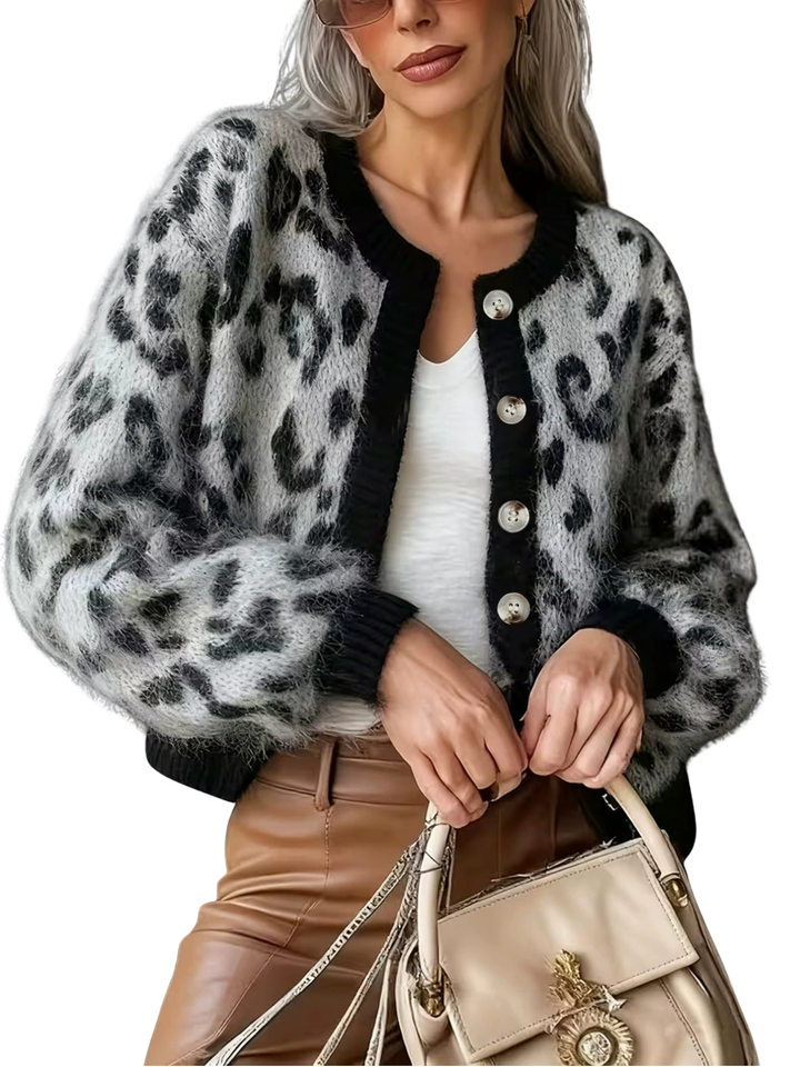 Hayley | Elegant Leopard Print Cardigan